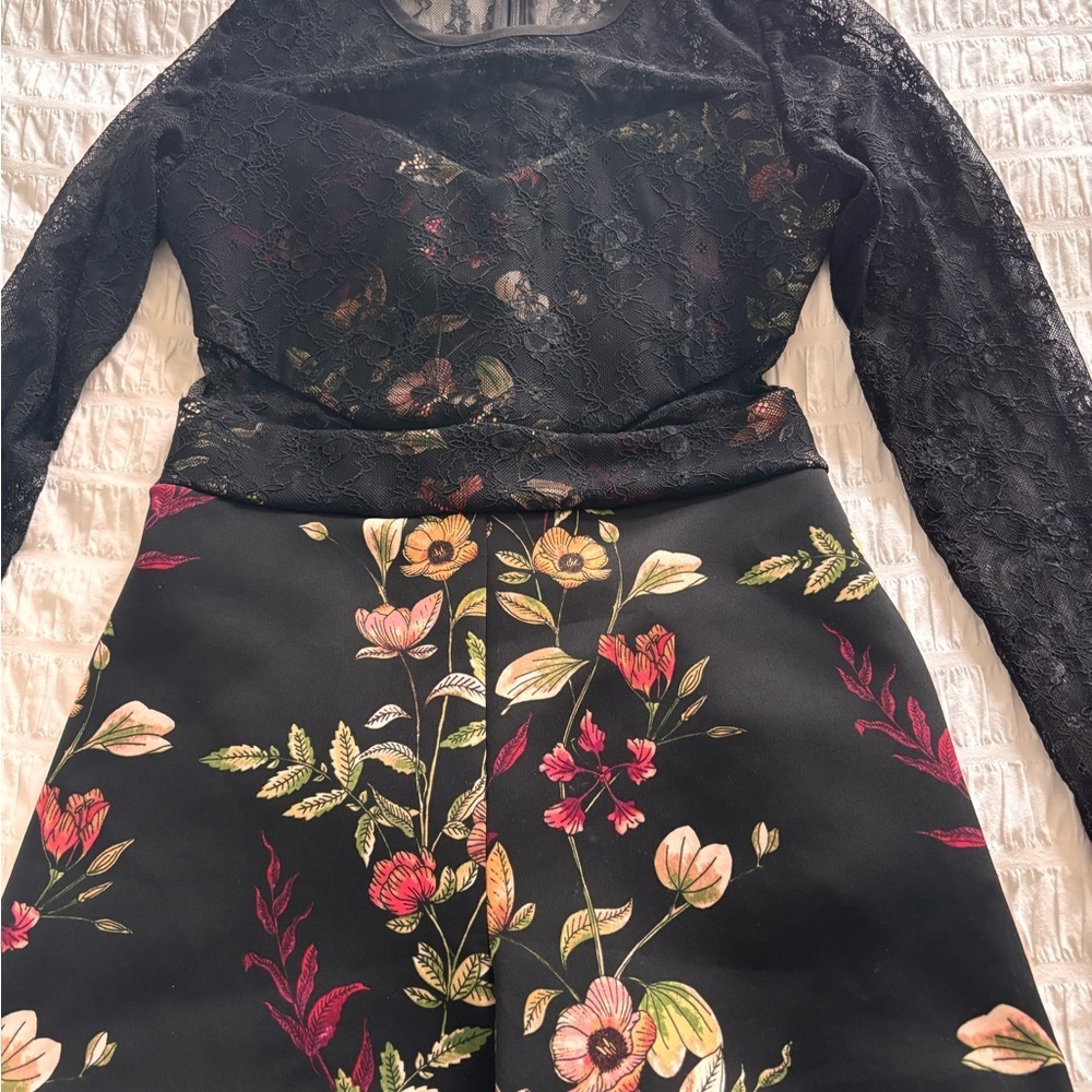 Guess Black Floral Lace Romper - Picture 3 of 10